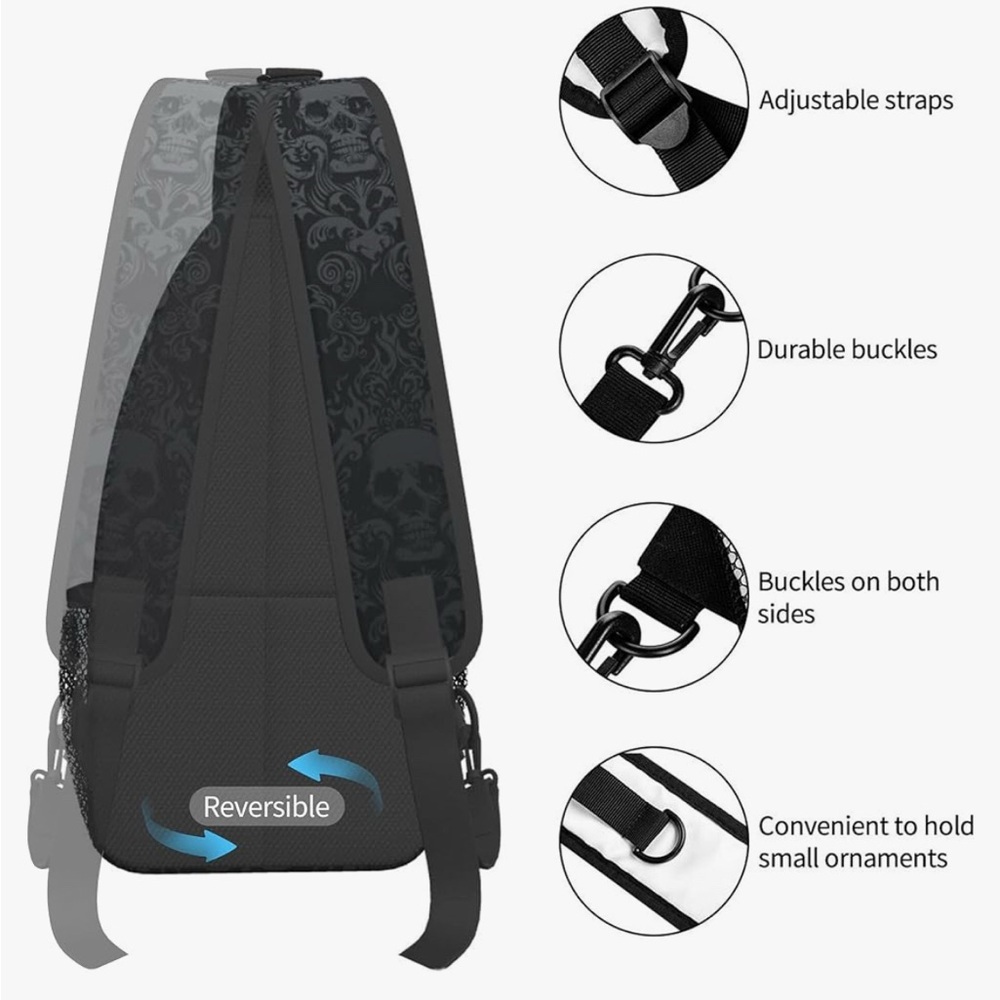 Skull All Over Print Slingbag​ - Picture 3 of 6